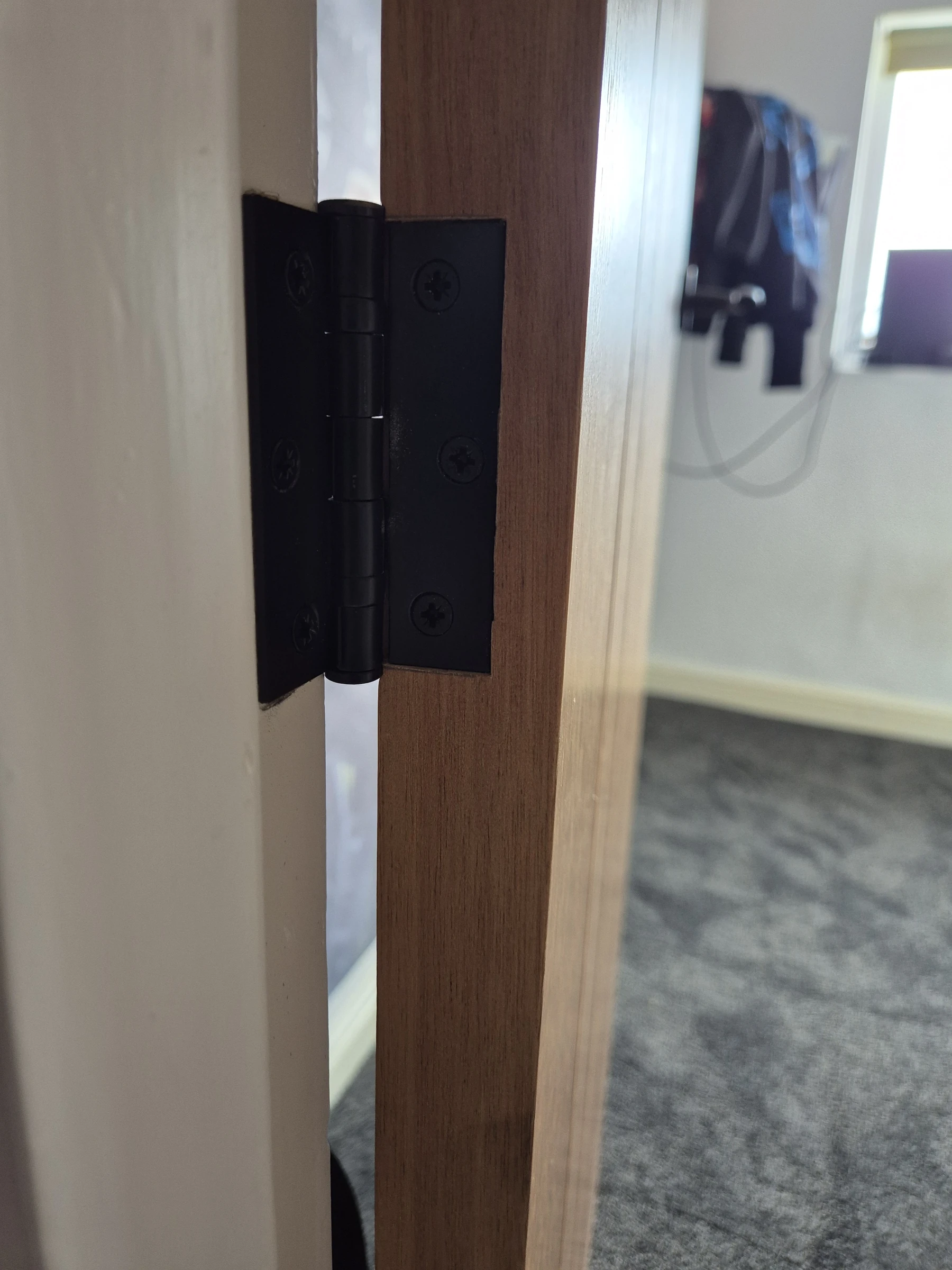 Hinge installation close-up