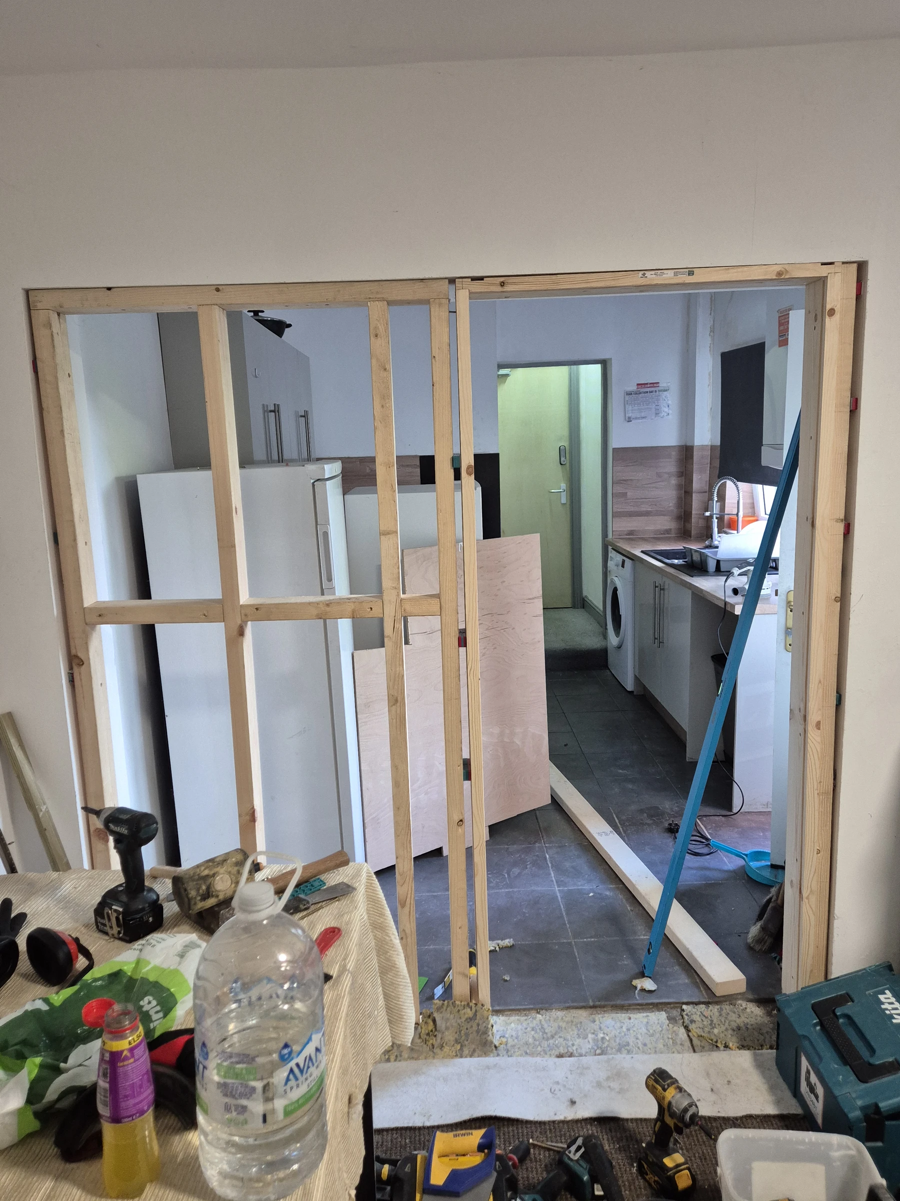 HMO fire compliance stud wall framing stage